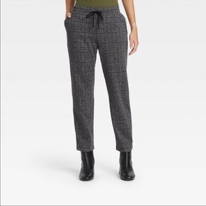 NWT A New Day Plaid High Rise Knit Drawstring Ankle Pull on Pants